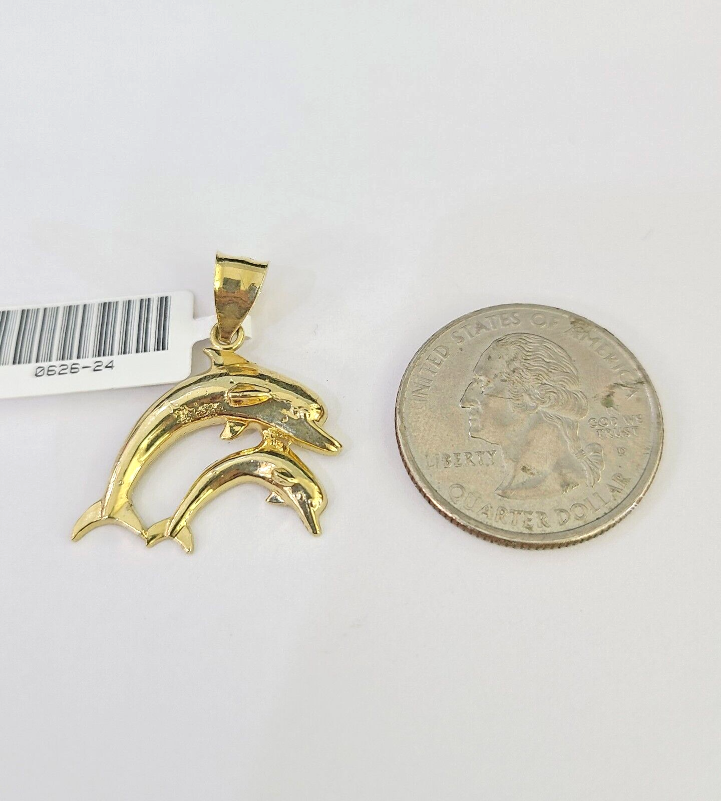 10k Solid Rope Chain 2mm Dolphin Pendant Charm Necklace SET 18-22" Ladies Yellow